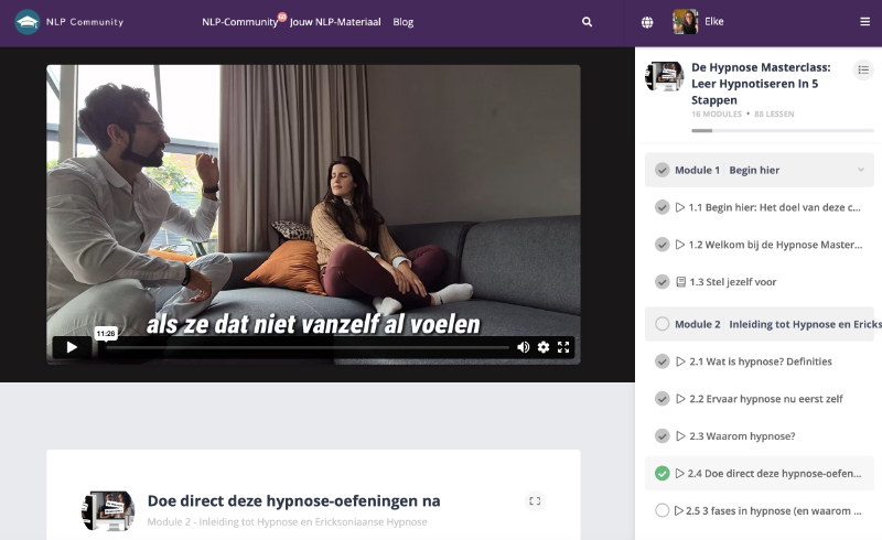 Hypnose Masterclass inhoud